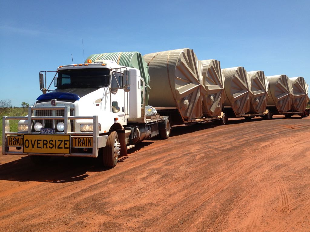 Truck full of Coerco Poly Water Tanks